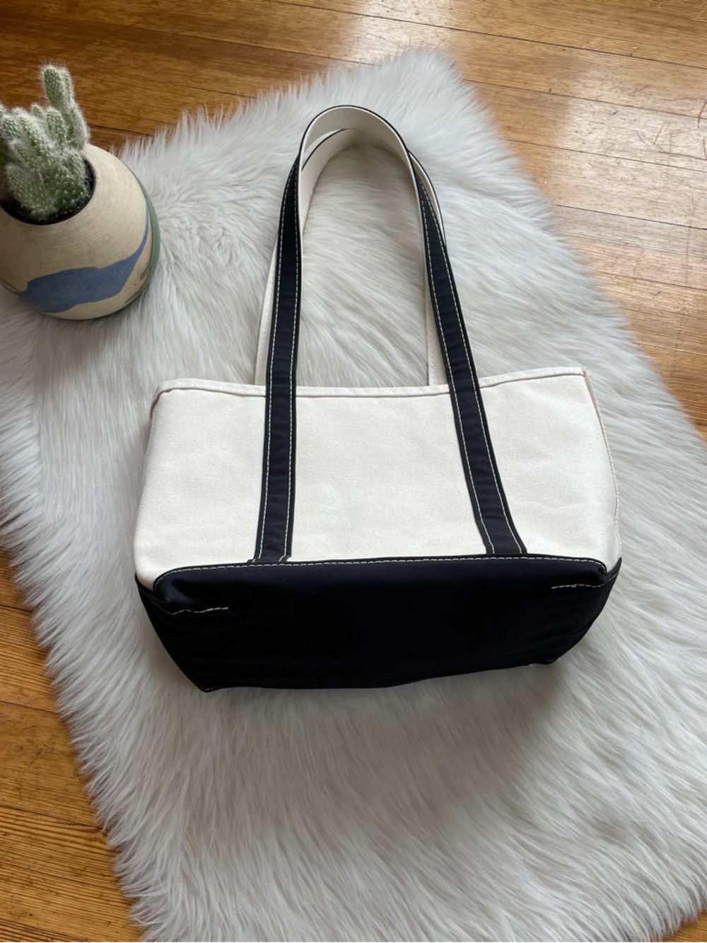 LIKE NEW L.L. Bean vintage USA made long handle boat and tote bag - Picture 4 of 12